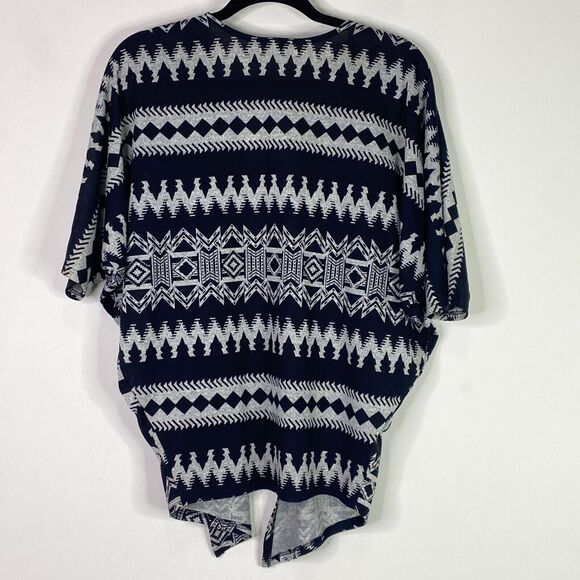 Poetry Aztec Open Front Lightweight Short Sleeve Cardigan Women's Size Small - Picture 3 of 8